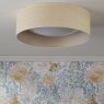 Dar Lighting Laura Ashley - Buckenham 2 Light Flush Rattan Shade with Diffuser