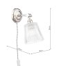 Dar Lighting Laura Ashley - Callaghan Plugged Wall Light (Polished Nickel with Glass)