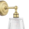 Dar Lighting Laura Ashley - Callaghan Wall Light (Matt Antique Brass and Ribbed Glass)