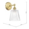Dar Lighting Laura Ashley - Callaghan Wall Light (Matt Antique Brass and Ribbed Glass)
