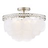Dar Lighting Laura Ashley - Caverton 4 Light Semi-Flush Ceiling Light (Polished Nickel and Glass)