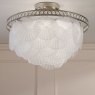 Dar Lighting Laura Ashley - Caverton 4 Light Semi-Flush Ceiling Light (Polished Nickel and Glass)