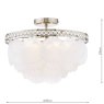 Dar Lighting Laura Ashley - Caverton 4 Light Semi-Flush Ceiling Light (Polished Nickel and Glass)