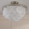 Dar Lighting Laura Ashley - Caverton 4 Light Semi-Flush Ceiling Light (Polished Nickel and Glass)
