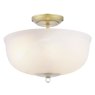 Dar Lighting Laura Ashley - Cossington Ceiling Light (Matt Antique Brass and White Marble Effect Glass)