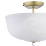 Dar Lighting Laura Ashley - Cossington Ceiling Light (Matt Antique Brass and White Marble Effect Glass)