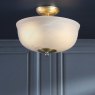 Dar Lighting Laura Ashley - Cossington Ceiling Light (Matt Antique Brass and White Marble Effect Glass)