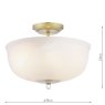 Dar Lighting Laura Ashley - Cossington Ceiling Light (Matt Antique Brass and White Marble Effect Glass)