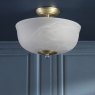 Dar Lighting Laura Ashley - Cossington Ceiling Light (Matt Antique Brass and White Marble Effect Glass)