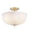 Dar Lighting Laura Ashley - Cossington Ceiling Light (Matt Antique Brass and White Marble Effect Glass)