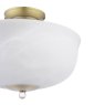 Dar Lighting Laura Ashley - Cossington Ceiling Light (Matt Antique Brass and White Marble Effect Glass)