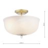 Dar Lighting Laura Ashley - Cossington Ceiling Light (Matt Antique Brass and White Marble Effect Glass)