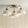 Dar Lighting Laura Ashley - Durford Semi-Flush Ceiling Light (Matt Antique Brass)