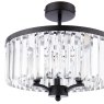 Dar Lighting Laura Ashley - Elkwood 3 Light Semi Flush Crystal Candelabra (Black)
