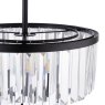 Dar Lighting Laura Ashley - Elkwood 3 Light Semi Flush Crystal Candelabra (Black)