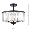 Dar Lighting Laura Ashley - Elkwood 3 Light Semi Flush Crystal Candelabra (Black)
