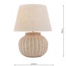 Dar Lighting Laura Ashley - Fernhill Large Rattan Table Lamp with Shade