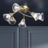 Dar Lighting Laura Ashley - Lanton Semi-Flush Ceiling Light (Matt Antique Brass)