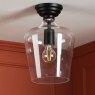 Dar Lighting Laura Ashley - Ockley Semi-Flush Ceiling Light (Black and Glass)