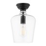 Dar Lighting Laura Ashley - Ockley Semi-Flush Ceiling Light (Black and Glass)