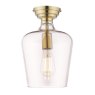 Dar Lighting Laura Ashley - Ockley Semi-Flush Ceiling Light (Antique Brass and Champagne Glass)