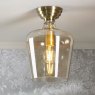 Dar Lighting Laura Ashley - Ockley Semi-Flush Ceiling Light (Antique Brass and Champagne Glass)