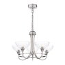 Dar Lighting Laura Ashley - Wellham 5 Light Pendant (Polished Nickel and Glass)