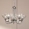 Dar Lighting Laura Ashley - Wellham 5 Light Pendant (Polished Nickel and Glass)