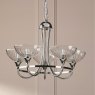 Dar Lighting Laura Ashley - Wellham 5 Light Pendant (Polished Nickel and Glass)