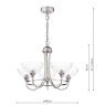 Dar Lighting Laura Ashley - Wellham 5 Light Pendant (Polished Nickel and Glass)