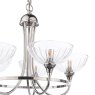 Dar Lighting Laura Ashley - Wellham 5 Light Pendant (Polished Nickel and Glass)