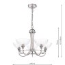 Dar Lighting Laura Ashley - Wellham 5 Light Pendant (Polished Nickel and Glass)