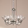 Dar Lighting Laura Ashley - Wellham 5 Light Pendant (Polished Nickel and Glass)
