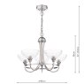 Dar Lighting Laura Ashley - Wellham 5 Light Pendant (Polished Nickel and Glass)