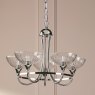 Dar Lighting Laura Ashley - Wellham 5 Light Pendant (Polished Nickel and Glass)