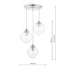 Dar Lighting Laura Ashley - Whitham 3 Light Cluster Pendant