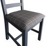 Kettle Interiors Glamorgan - Slatted Dining Chair (Grey Check Fabric)