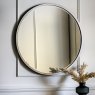 Gallery Direct Higgins - Round Antique Silver Mirror