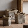Gallery Direct Accessories - Faden Square Lined Basket Natural (Set of 3)
