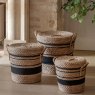 Gallery Direct Accessories - Linen Basket Nest with Black Stripe (Set of 3)