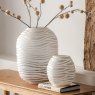 Gallery Direct Accessories - Andorra Handblown Carved Glass Vase White Large