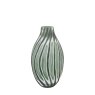 Accessories - Morella Swirl Hand Carved Sage Glass Vase (Medium)