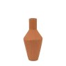 Gallery Direct Accessories - Zahara Ribbed Cast Metal Vase Terracotta H305mm