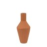 Gallery Direct Accessories - Zahara Ribbed Cast Metal Vase Terracotta H305mm