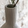Gallery Direct Accessories - Zahara Ribbed Cast Metal Vase Parchment H380mm