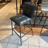Anzio Stool (Black) - Blue PU Seat