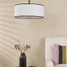 Dar Lighting Dar Jemima - 3 Light Pendant White and Matt Black With Shade