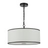 Dar Lighting Dar Jemima - 3 Light Pendant White and Matt Black With Shade