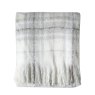 Gallery Direct Throws - Check Faux Mohair Grey