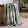 Gallery Direct Throws - Check Faux Mohair Olive